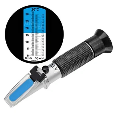 Afbeelding van HHTEC Brix 1.130 SG Bierbrouwen refractometer 0 32 suikergehalte meetinstrument voor bierkruiden SG, druivenmeest