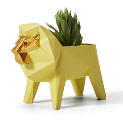 Afbeelding van Amoy Art Bloempot Succulent Cactus Plantenbak Figuur Decoratie Leeuw Modern Standbeeld Kunst Dier Potten Voor Huis Cedeau Resin Sculpture 15cmL