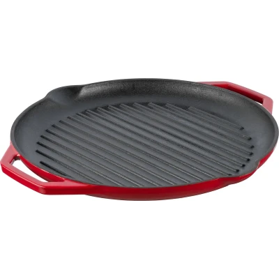 Afbeelding van Grand Feu Geëmailleerde gietijzeren grillpan rood