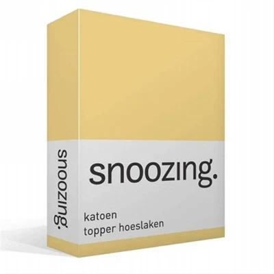 Afbeelding van Snoozing Katoen Topper Hoeslaken Tweepersoons 140x200 cm Geel