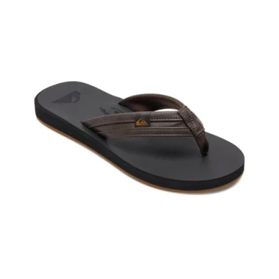 Afbeelding van Quiksilver Carver Squish Teensandalen, Heren, Maat: 47, Brown/black/brown Kunststof