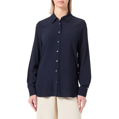 Afbeelding van Tommy Hilfiger Overhemdblouse FLUID VIS CREPE REGULAR SHIRT LS
