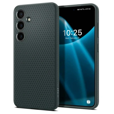 Afbeelding van Samsung Galaxy S24 Hoesje Siliconen en TPU (zacht) Spigen Softcase/Backcover Groen Telefoonhoesje Shockproof/Valbescherming