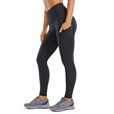 Afbeelding van CRZ Yoga Dames Naked Feeling Gym Leggings Squat Proof Hoge Taille Broek Boterachtig Zachte Ondoorzichtige Workout Sport Panty met Zakken 25 Inch Inktgrijs M