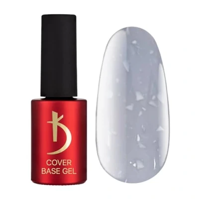 Afbeelding van K Professional Base Coat Gel Cover lila vlokken camouflage 7 ml onderlak UV nagellak gelnagels paarse camouflagekleur glitter confetti LED