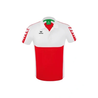 Afbeelding van Six Wings polo rood/wit / M