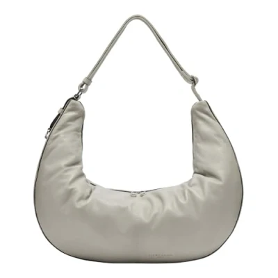 Afbeelding van LIEBESKIND BERLIN Leren Schoudertas Moon Sheep Natural Hobo Bag Steel Grijs