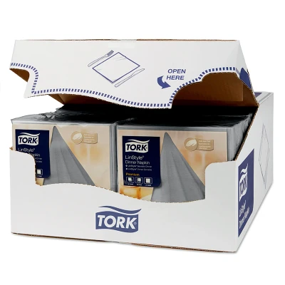 Afbeelding van Tork LinStyle Dinnerservet 39x39cm 1/4 vouw Grijs 478728
