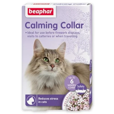 Afbeelding van Beaphar Herbal Kalmerende Halsband Voor Katten Vuurwerk, Onweersbuien, Autoreizen &amp; Langdurige Stress Bevat het Natuurlijke Kruid Valeriaan Tot 6 Weken Kalmerend 1x Verstelbare 65cm