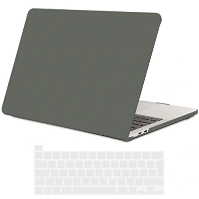Afbeelding van TECOOL Case Hoes voor MacBook Pro 16 inch 2020 2019 Touch Bar, Slim Plastic Harde Koffer Bescherming Mat Hardcase en EU Toetsenbord Cover, [NIET Compatibel met 2021 Mac M1 A2485], nachtgroen