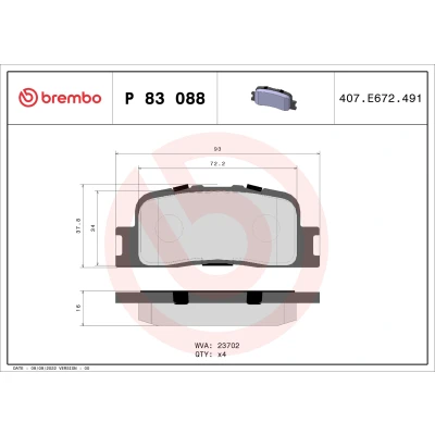Afbeelding van Brembo Remblokset P 83 088