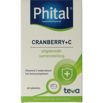 Afbeelding van Phital Cranberry+c Tabletten 60st