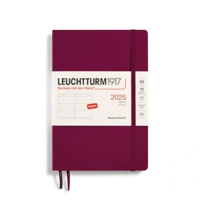 Afbeelding van Leuchtturm1917 Weekly Planner A5 Medium 12 maanden 2025 Softcover Port Red