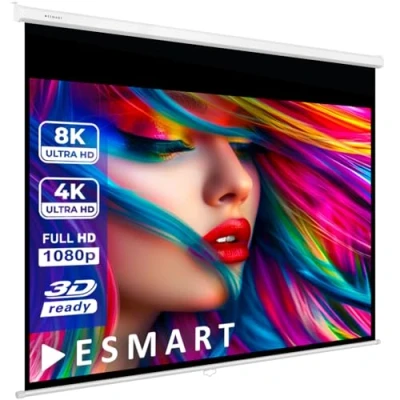 Afbeelding van ESMART Professioneel MIROLO Rolgordijn Projectiescherm 186 x 105 cm (84&quot;) 16:9 Thuisbioscoop Projector Canvas LCD LED