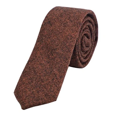 Afbeelding van DonDon heren stropdas 6 cm katoen oranje zwart