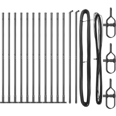 Afbeelding van vidaXL Hekpalen Set van 26 Grijs Beton 3.2 x 78.5 cm