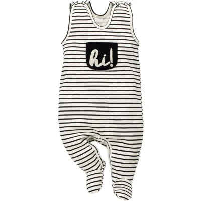 Afbeelding van Pinokio Babykleding Boxpakje Happy Day Maat 68 Wit met zwarte strepen