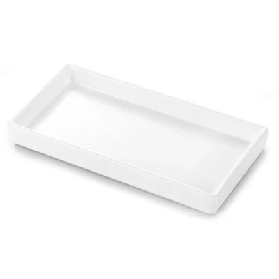 Afbeelding van Luxspire Badkamerdienblad, mini zeepdispenser, kleine geurbakje, sieradenbakje, kaarsenhouder, rechthoekig dienblad voor badkamerorganizer, keukenspoelbak,