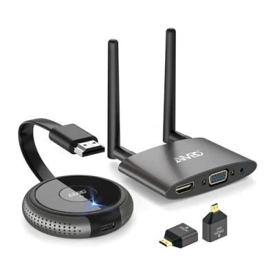 Afbeelding van HDMI Draadloze, Draadloze Zender en Ontvanger, 4K/5G Dual Screen kit, 164FT/50M Gieten naar Monitor/Projector/HDTV, Geschikt voor Neflix/TikTok/YouTube/Setup Box/SkyQ/Blu Ray