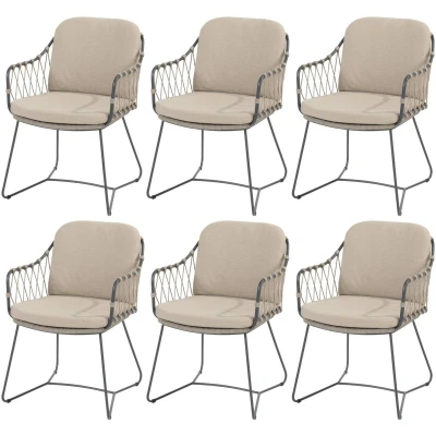 Afbeelding van Parma dining tuinstoel stapelbaar latte Taste 4SO set van 4