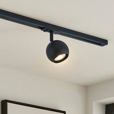 Afbeelding van Lindby 1 fase railverlichting 1licht Metaal H: 13.7 cm GU10 zwart