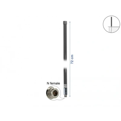 Afbeelding van Delock LPWAN 433 + 868 MHz Antenne N aansluiting 2 dBi 72 cm omnidire