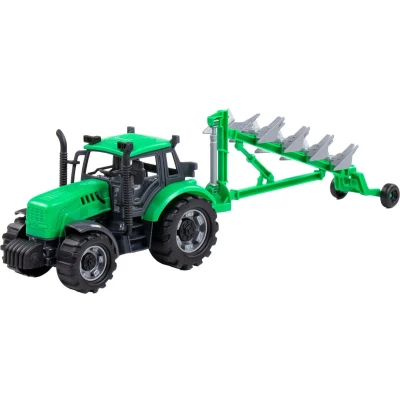 Afbeelding van Cavallino Toys Tractor met Ploeg Groen, Schaal 1:32