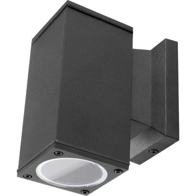 Afbeelding van Buitenlamp vierkant zwart enkele GU10 lampvoet voor één spot waterdicht IP65