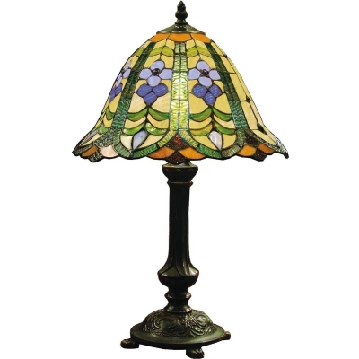 Afbeelding van Clayre&amp;Eef Gebloemde tafellamp Eleanor in Tiffany stijl