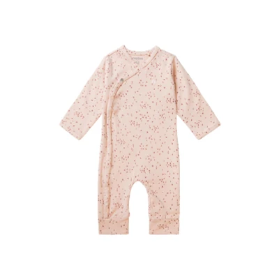 Afbeelding van Noppies Unisex baby playsuit Nuuk lange mouwen allover print overall, Rose Smoke P778, 56