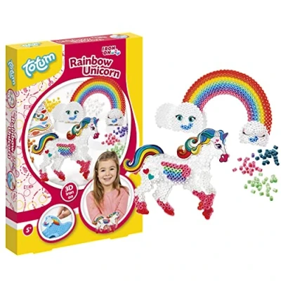 Afbeelding van Totum kinder hobbyset Unicorn 3D Ironing Beads 021143 A4 (04 20)