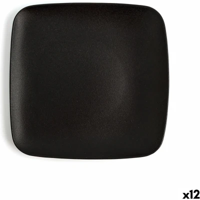 Afbeelding van Eetbord Ariane Antracita Vierkant Zwart Keramisch 20 cm (12 Stuks)