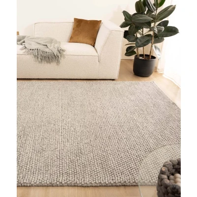 Afbeelding van Wollen Vloerkleed Fjell Lichtgrijs 160x240 Cm