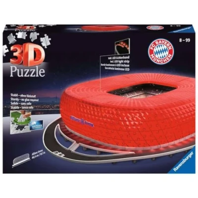 Afbeelding van Ravensburger Allianz Arena by night 3D puzzel gebouw 216 stukjes