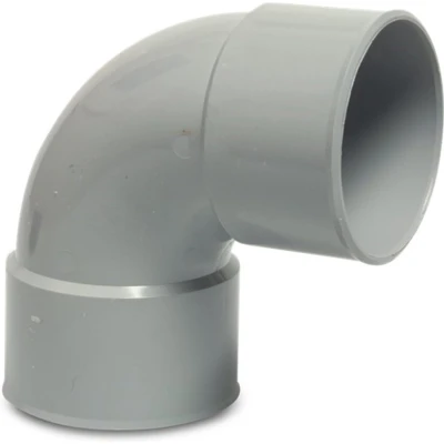 Afbeelding van Bocht 87 graden PVC U 125 mm lijmmof grijs KOMO
