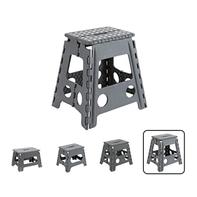 Afbeelding van ARREGUI TB 039 G Vouwkruk voor keuken of badkamer, kleine trap, kinderkruk, kruk, opstapkruk volwassenen en kinderen (tot 150 kg), 39 cm hoog, grijs