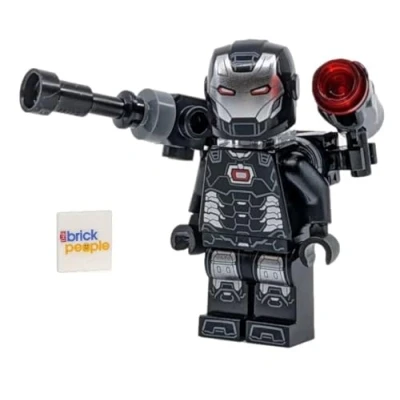 Afbeelding van LEGO Superheroes: War Machine Minifiguur met schouderkanon, Blaster en grijze cape (James Rhodes)