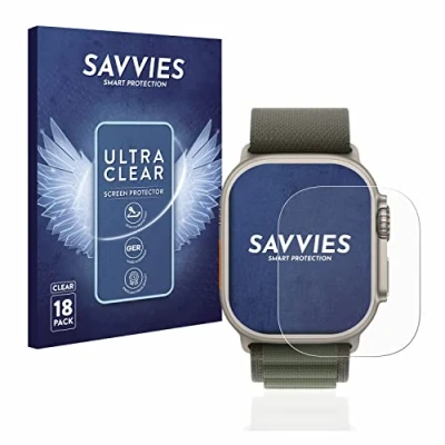 Afbeelding van Savvies (18 Stuks) Schermbeschermer voor Apple Watch Ultra/Ultra 2 Screen Protector Ultra Transparant