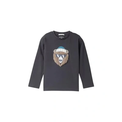 Afbeelding van TOM Tailor Artwork Longsleeve voor kinderen, Maat: 104/110, Coal grey