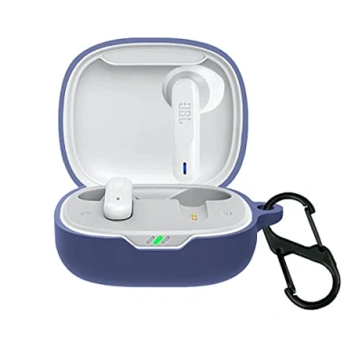 Afbeelding van GIOPUEY Cilicone Case Compatibel met JBL Wave Flex, Ultradunne zachte hoes, Slim Fit, Anti Fall, Niet gemakkelijk te vuil Marineblauw
