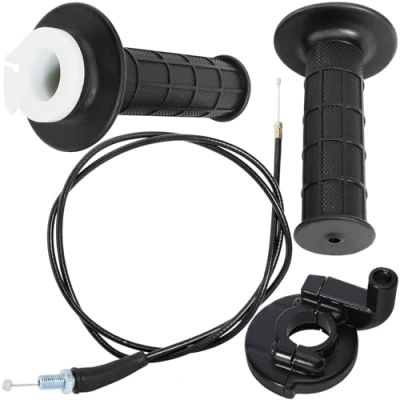 Afbeelding van QAZAKY Twist Gaspedaal Handvat Grip Kabel Set voor 50cc 90cc 110cc 125cc 140cc 150cc 200cc 250cc 4 takt Motor Pit Dirt Mini Pocket Bike ATV Quad Scooter CRF50 XR50 7/8 inch 22mm Stuur