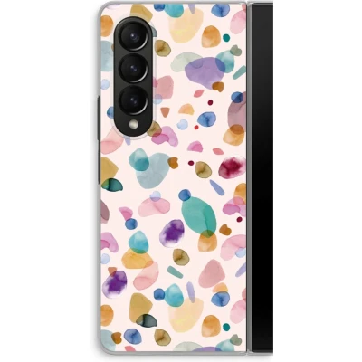 Afbeelding van Case Company® hoesje geschikt voor Samsung Galaxy Z Fold4 Terrazzo Memphis Soft Cover Telefoonhoesje Bescherming aan alle Kanten en Schermrand