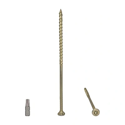 Afbeelding van (Pack van 30 stuks) Universeel geel verzinkt staal 6,0 x 160 mm houtschroeven, Torx kop, verzonken spaanplaatschroeven (30, mm)