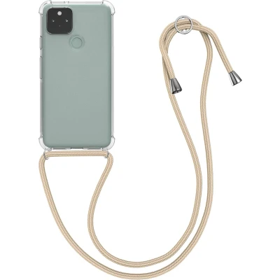 Afbeelding van kwmobile telefoonhoesje geschikt voor Google Pixel 5 Hoesje met telefoonkoord Back cover in goud
