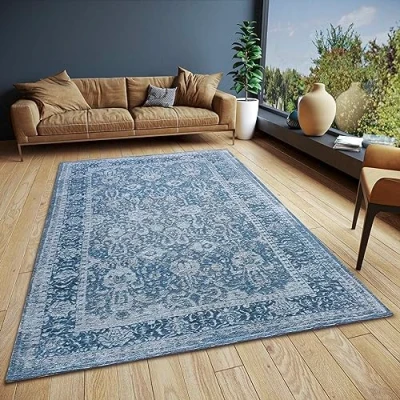 Afbeelding van Vintage Vloerkleed Aseno 120x180cm Blauw 123vloerkleed.nl is de online webshop voor vloerkleden en woonaccessoires.