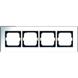 Afbeelding van Abb busch jaeger carat 4 voudig afdekraam glanzend horizontaal verticaal 320x107x11mm ip20 chroom 2cka001754a4363