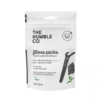 Afbeelding van Humble Floss picks Grip Handle mit Aktivkohle 50