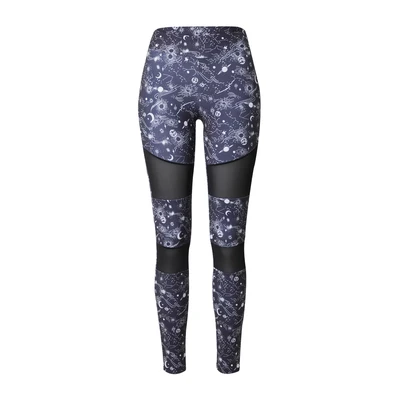 Afbeelding van Urban Classics TECH MESH AOP Legging, Dames, Maat: XL, Blackuniverse