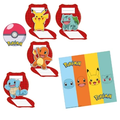 Afbeelding van Pokemon Pikachu Uitnodigingen 8 stuks