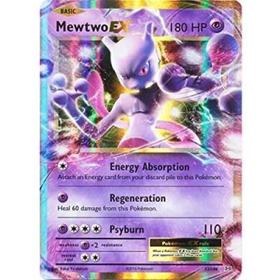 Afbeelding van Grote Pokémon promokaarten, GX, VMAX, EX of V, jumbo kaart, XXL, reclamekaart, officiële Engelse taal (Mewtwo XY45)